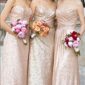 Brushed Gold Sequin Sorella Vita full length dress